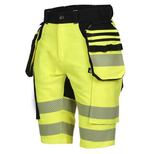 Bermuda de Travail Haute Visibilité Gala - Taille 48 - Jaune Fluo - Résistant et Confortable - D-Work