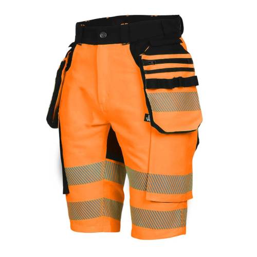 Bermuda de Travail Haute Visibilité Gala - Taille 46 - Orange Fluo - Résistant et Confortable - D-Work