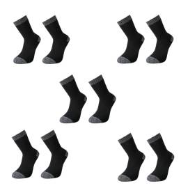 Lot de 5 Paires de Chaussettes de Travail Billy - Taille 43/46 - Gris Chiné/Noir - Résistant et Confortable - D-Work