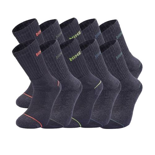 Lot de 5 Paires de Chaussettes de Travail Alfy - Taille 39/42 - Anthracite/Noir - Résistant et Confortable - D-Work
