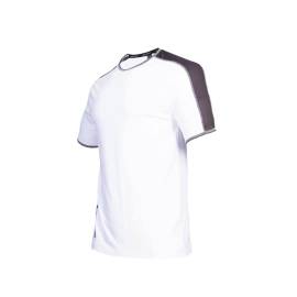 T-Shirt Manches Courtes de Travail Andy - Taille M - Blanc/Gris - Résistant et Confortable - D-Work