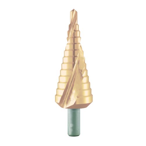 Foret Étagé Hélicoïdal HSS Cobalt TiN Combiné - Tôles jusqu’à 6 mm° D. 6.00-30.00 x Q. 10 mm x Z2 - Diamwood