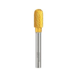 Fraise Rotative HM TiN Tige Cylindrique Forme Boule - Fontes, Aciers D. 10 x Lt. 65 x Lu. 20 x Q. 6 mm - Diamwood