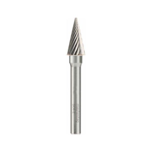 Fraise Rotative HM Tige Cylindrique Conique à Pointe Fine - Aciers, Alliages D. 10 x Lt. 66 x Lu. 20 x Q. 6 mm - Diamwood