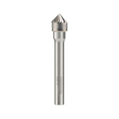 Fraise Rotative HM Tige Cylindrique Forme Cône 90° - Aciers, InoxD. 10 x Lt. 55 x Lu. 10 x Q. 6 mm - Diamwood