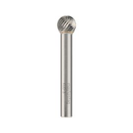 Fraise Rotative HM Tige Cylindrique Forme Sphérique - Aciers, Inox D. 4 x Lt. 33 x Lu. 3 x Q. 3 mm - Diamwood