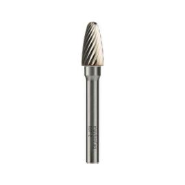 Fraise Rotative HM Tige Cylindrique Forme Arc à Nez Arrondi - Aciers D. 10 x Lt. 65 x Lu. 20 x Q. 6 mm - Diamwood