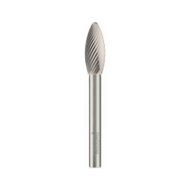 Fraise Rotative HM Tige Cylindrique Forme Flamme Croisée Fine - Fontes, Aciers D. 10 x Lt. 70 x Lu. 25 x Q. 6 mm - Diamwood