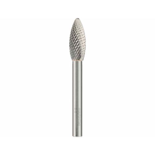 Fraise Rotative HM Tige Cylindrique Forme Flamme Croisée - Aciers D. 12 x Lt. 75 x Lu. 30 x Q. 6 mm - Diamwood