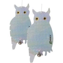 Lot de 2 Hiboux Effaroucheurs - Protection des Cultures - Effarouchement Efficace des Oiseaux - D-Work