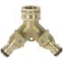 Nez de Robinet Laiton 3/4-1/2" – 2 Sorties Rapides avec Vannes d'Arrêt – Pratique et Durable - RIBIMEX