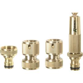 Kit Lance Arrosage Laiton 15 mm - 2 Raccords et Nez de Robinet - Pratique et Durable - D-Work