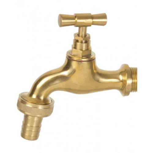 Robinet de Jardin 1/2" – Laiton, Raccord Cannele – Pratique et Durable - RIBIMEX