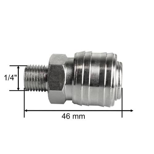 Raccord Rapide Air 1/4" Femelle Automatique Universel – 0,095 kg – Connexion Rapide et Pratique - RIBIMEX
