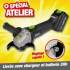 Meuleuse Angle 125 mm - 20V avec Batterie 2A et Chargeur - Puissante et Pratique - D-Work