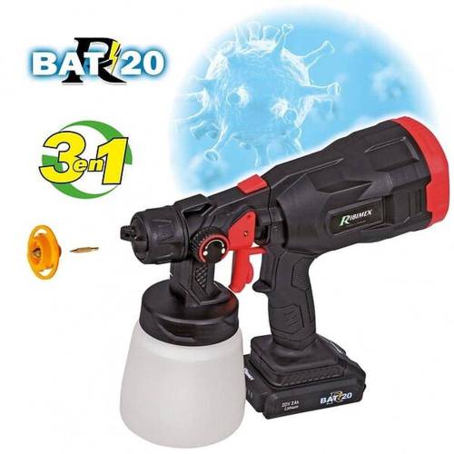 Pistolet à Peinture R-BAT20 20V - Sans Batterie ni Chargeur - Buse Désinfection - D-Work