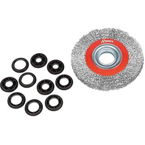 Brosse Métallique pour Touret D.150 mm - 5 Bagues Incluses - Idéale pour Finitions Précises - D-Work