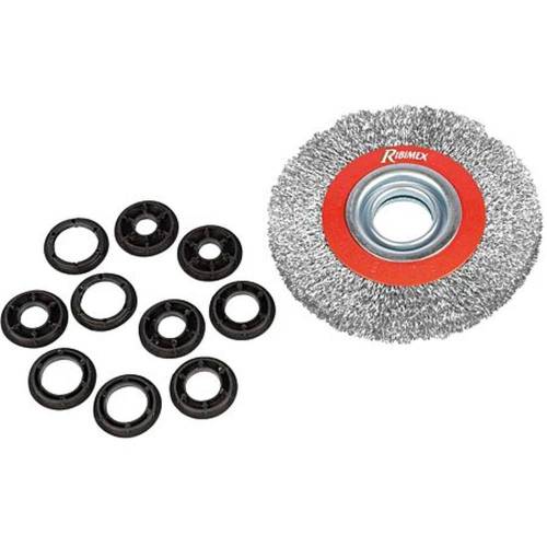 Brosse Métallique pour Touret Ø200 mm – 5 Bagues Incluses – Idéale pour Finitions Précises - RIBIMEX