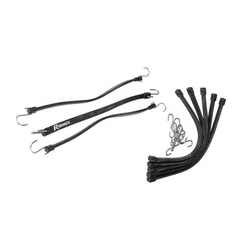 Lot de 8 Tendeurs Plats 36 cm – Largeur 1,5 cm, Avec Crochets – Fixation Sécurisée et Pratique - RIBIMEX