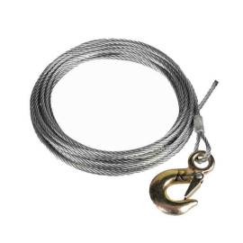 Câble Acier 10M Ø5 mm avec Crochet – Résistant et Durable – Idéal pour Fixations et Accroches - RIBIMEX