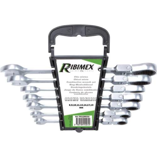 Lot de 7 Clés à Cliquet 8-19 mm – Acier, Résistantes et Pratiques – RIBIMEX - RIBIMEX