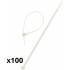 Colliers Électricien Lot de 100 - 3,6x140 mm - Blanc - Résistants et Pratiques - D-Work