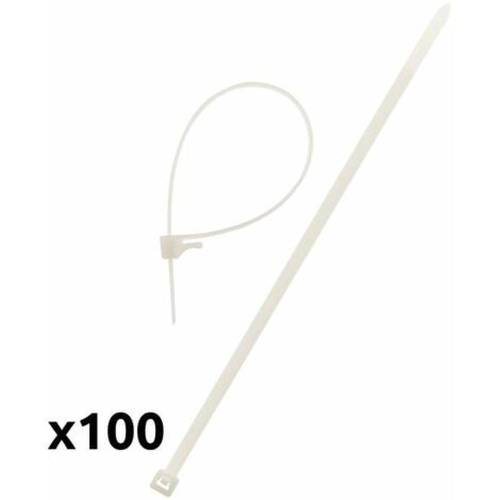 Colliers Électricien Lot de 100 - 3,6x140 mm - Blanc - Résistants et Pratiques - D-Work