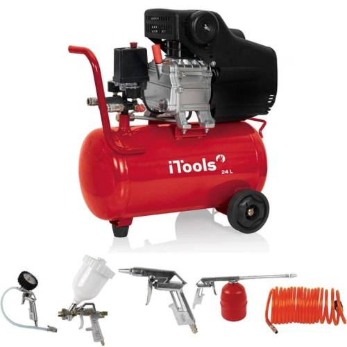 Compresseur Électrique 2CV 24L – 24 Litres – Puissant et Compact – Idéal pour les Travaux de Pneumatique - RIBIMEX