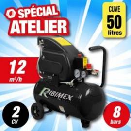 Compresseur Électrique 2CV 50L - Puissant et Efficace - Idéal pour les Travaux de Pneumatique - D-Work