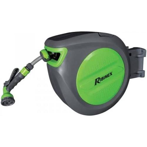 Dévidoir Auto Acquaroll 20+ avec Tuyau 20M Ø15 mm – Pratique et Ergonomique – Idéal pour Arrosage - RIBIMEX