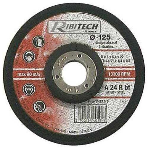 Disque Abrasif 125 mm - 125x6,4x22,2 mm - Pour Ébarber Acier - Performance Optimale - D-Work