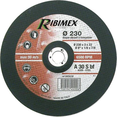 Disque Abrasif 230 mm - Tronçonnage Acier - 230x3,2x22,2 mm - Performance et Précision - D-Work
