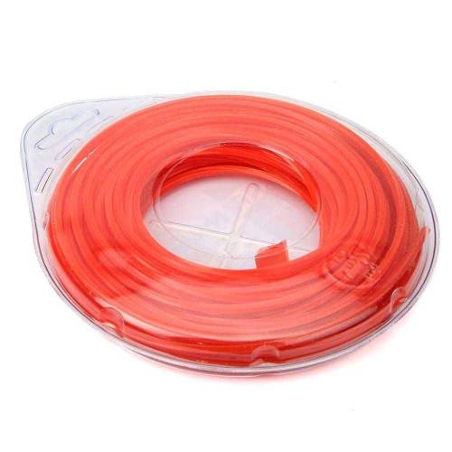 Fil Carré 15M Ø2,0 mm – Orange pour Tête Débroussailleuse – Résistant et Durable - RIBIMEX