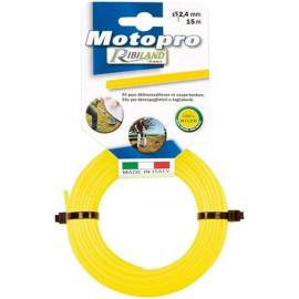 Fil Rond 15m D.2,4 mm - Jaune pour Tête Débroussailleuse - Résistant et Durable - D-Work