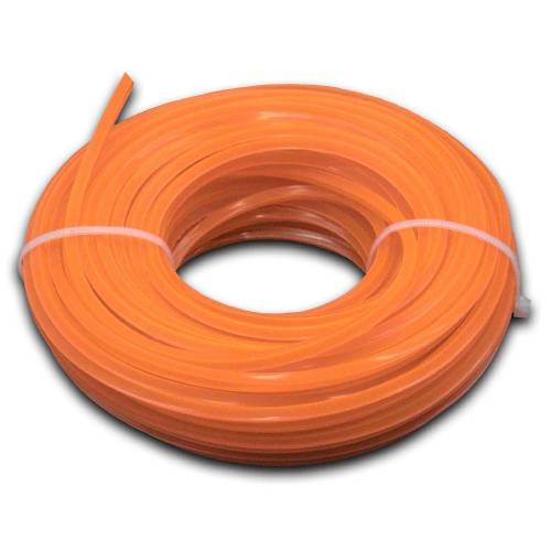 Fil Carré 15m D.3,0 mm - Orange pour Tête Débroussailleuse - Résistant et Durable - D-Work