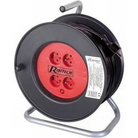 Enrouleur Électrique 4 Prises 25m - H05VV-F - 3x1,5 mm_ - Pratique et Sécurisé - D-Work