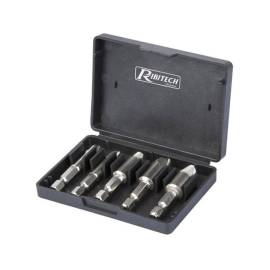 Extracteur de Vis en Coffret 5 Pièces - Outil Pratique pour Retrait de Vis Endommagées - Réparation Facile - D-Work