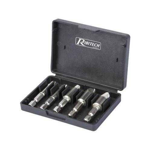 Extracteur de Vis en Coffret 5 Pièces – Outil Pratique pour Retrait de Vis Endommagées – Réparation Facile - RIBIMEX