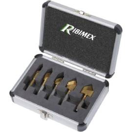 Lot de 5 Fraises Coniques Titane en Malette Aluminium – Précision et Durabilité – Outils de Haute Qualité - RIBIMEX