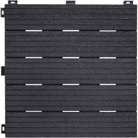 Dalle Terrasse Grise Lot de 6 30x30 cm - Caoutchouc - Résistantes et Antidérapantes - D-Work