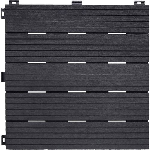 Dalle Terrasse Grise Lot de 6 30x30 cm - Caoutchouc - Résistantes et Antidérapantes - D-Work