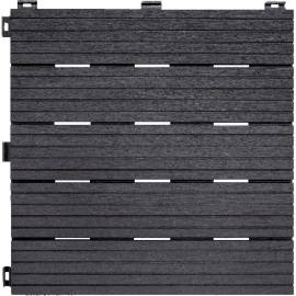 Dalle Terrasse Grise 45x45 cm - Aspect Bois en Caoutchouc - Résistante et Esthétique - D-Work