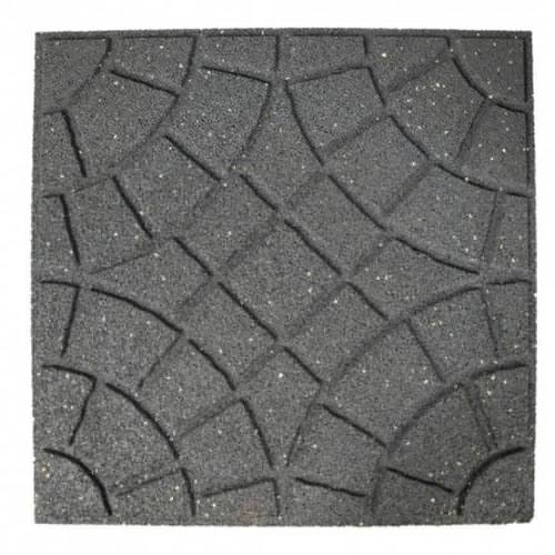 Dalle Terrasse Grise 45x45 cm – Aspect Pavé en Caoutchouc – Résistante et Durable - RIBIMEX