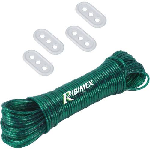 Corde à Linge 40m - Lot de 4 Tendeurs - Résistante et Pratique - Fiable - D-Work