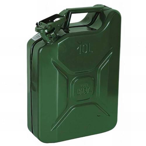 Jerrican Métal 10L - Acier Galvanisé - Homologué - Résistant et Durable - Ergonomique - D-Work