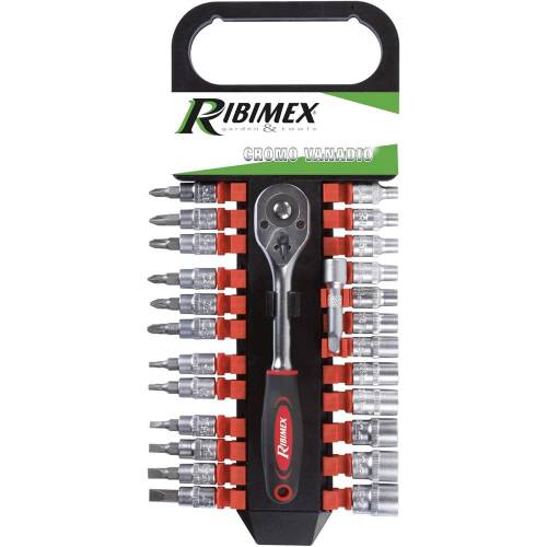 Kit Clé à Cliquet 1/4" avec 24 Douilles – Outils de Précision – Pratique et Polyvalent - RIBIMEX