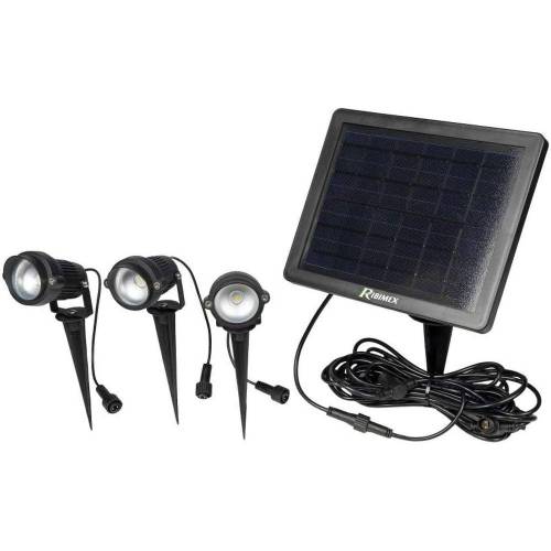Spot Solaire Lot de 3 100 Lumens – Éclairage Extérieur, Écologique et Pratique – Idéal pour Décoration et Sécurité - RIBIMEX