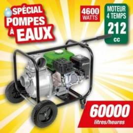 Motopompe à Pression 212CC 27m³/h sur Roues – 27.5 kg – Performance Élevée et Mobilité – RIBIMEX - RIBIMEX
