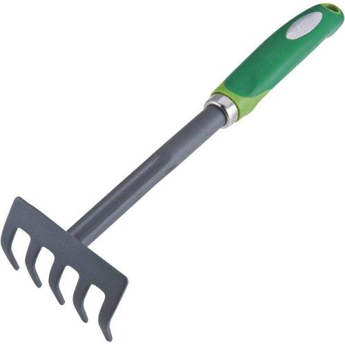 Rateau à Fleurs 5 Dents - Manche Bi-Mat. - Outil de Jardinage Pratique - D-Work