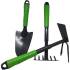 Lot de 3 Outils de Jardin – Serfouette, Râteau et Transplantoir – Outils Essentiels pour le Jardinage – Pratique et Ef - RIBIMEX